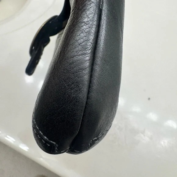 Coach Black Leather Shoulder Bag with Gold Accents - Picture 11 of 15